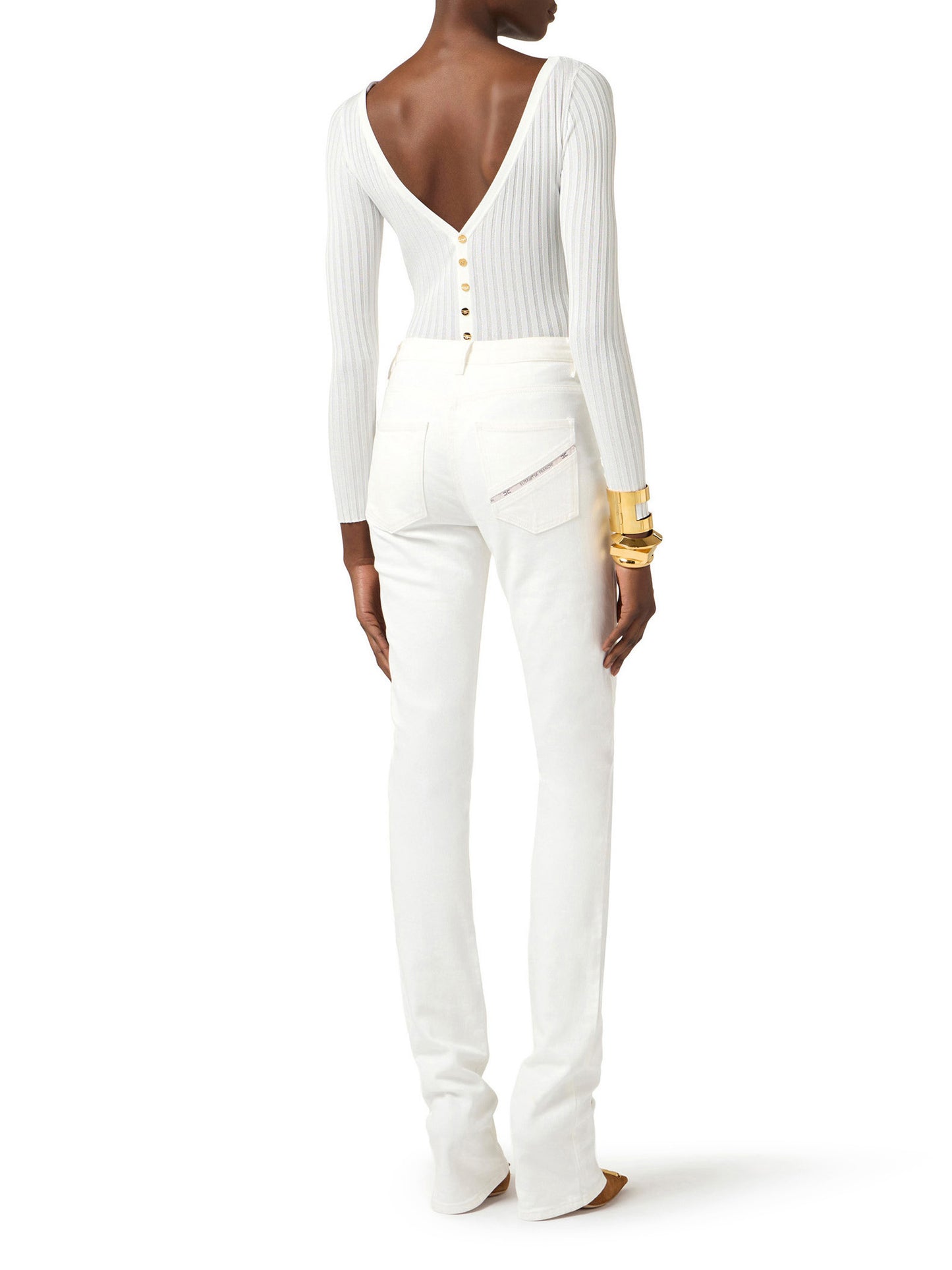 Bodysuit in knit sheer fabric