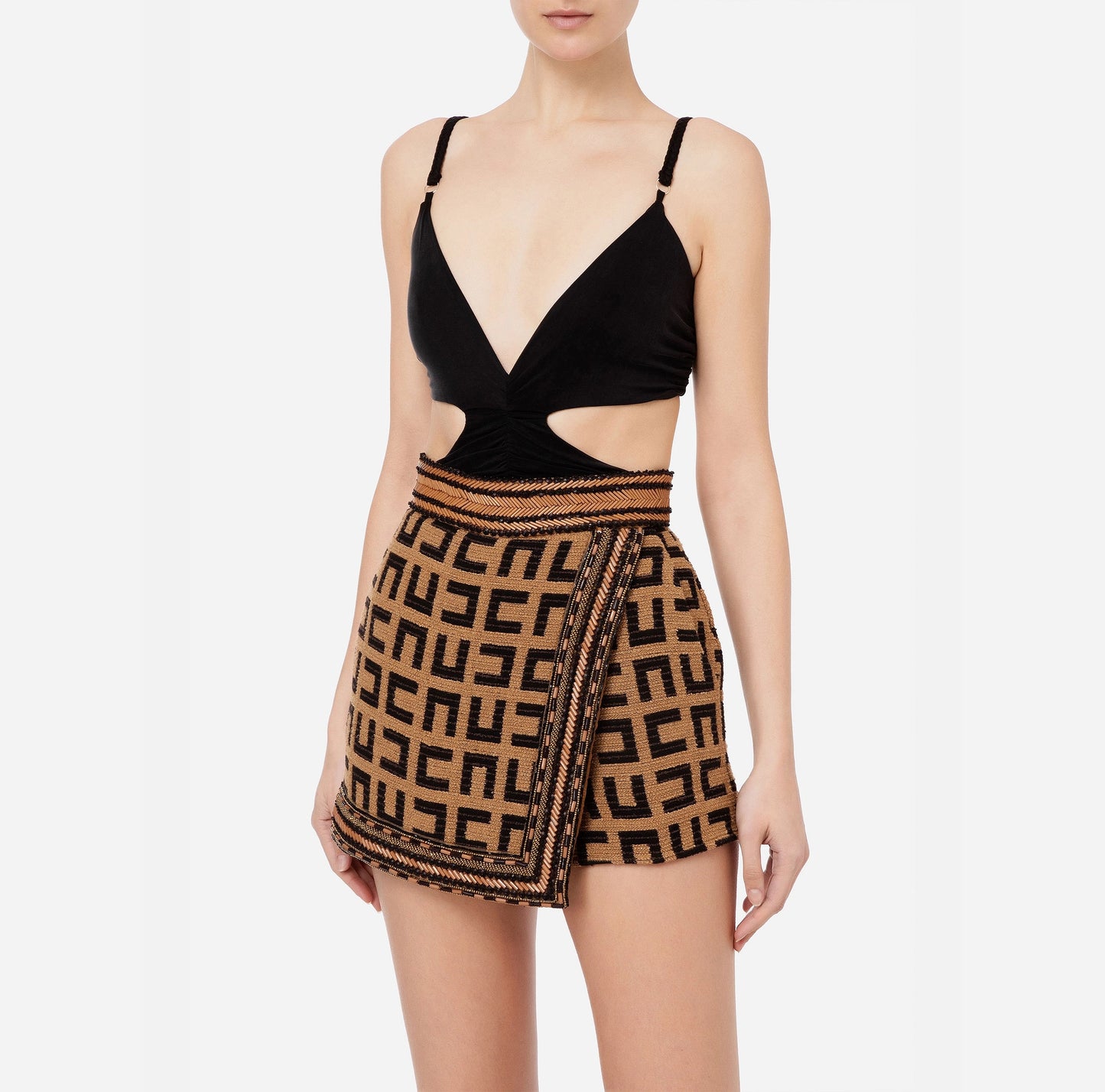 Bodysuit with draping