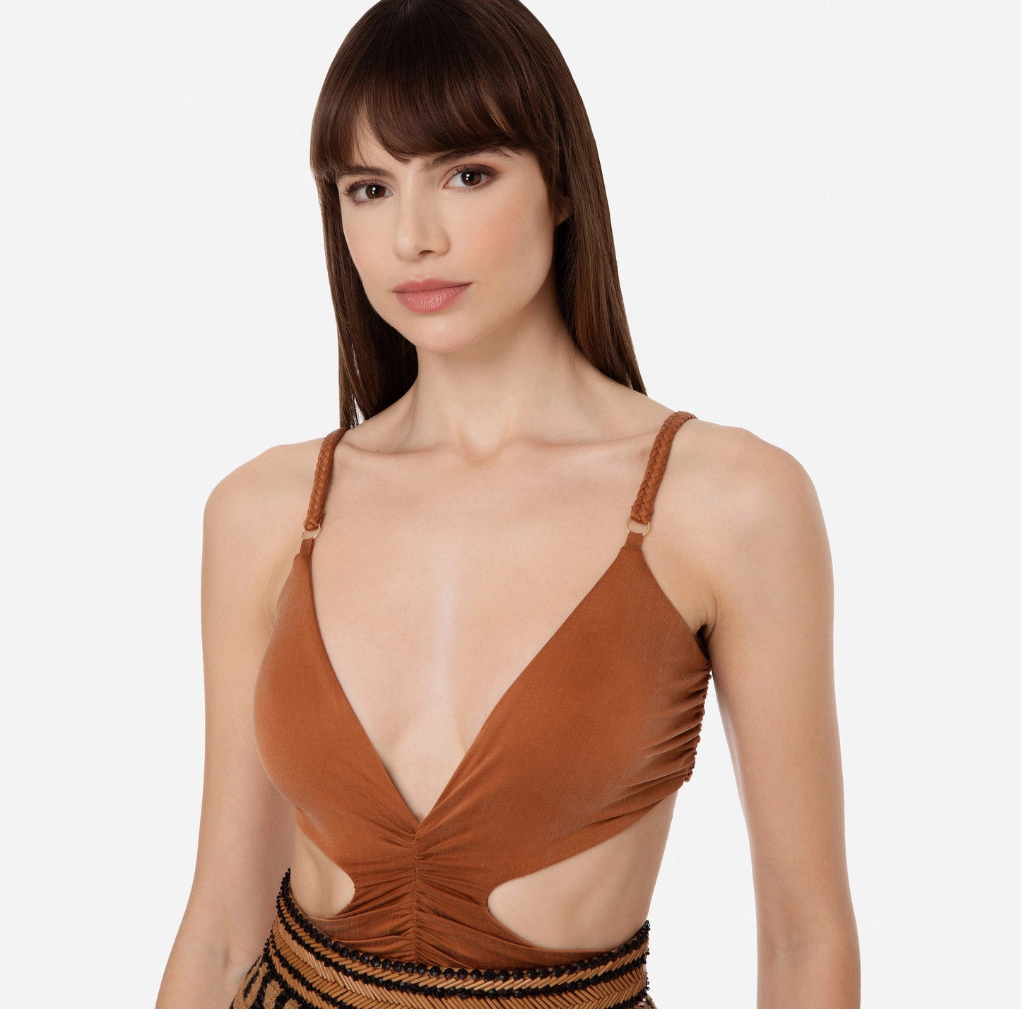 Bodysuit with draping