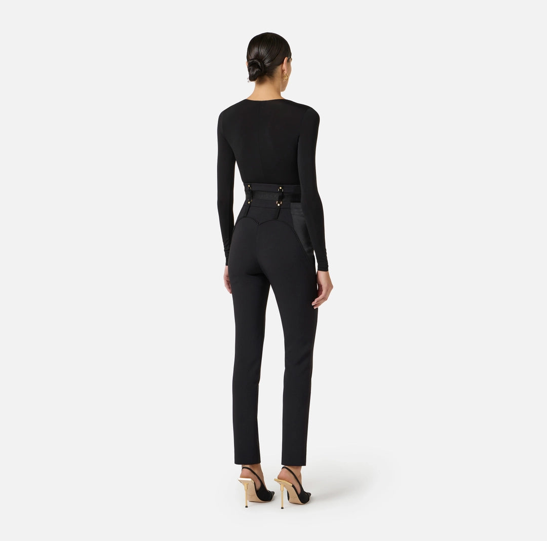 Crêpe jersey bodysuit with draping