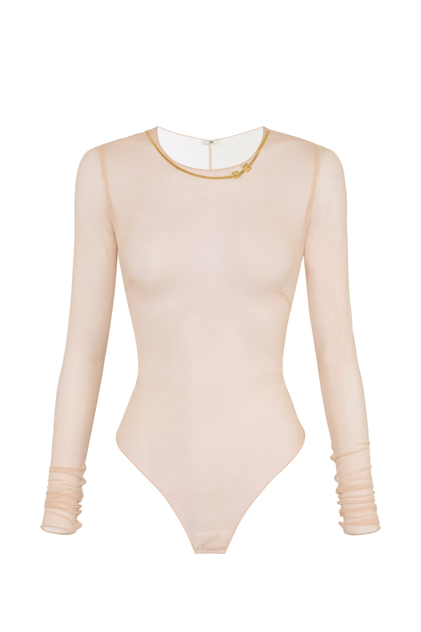 Bodysuit in tulle fabric with necklace
