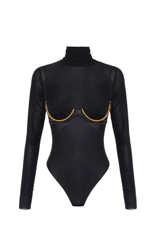 Bodysuit in jersey fabric with jewel details