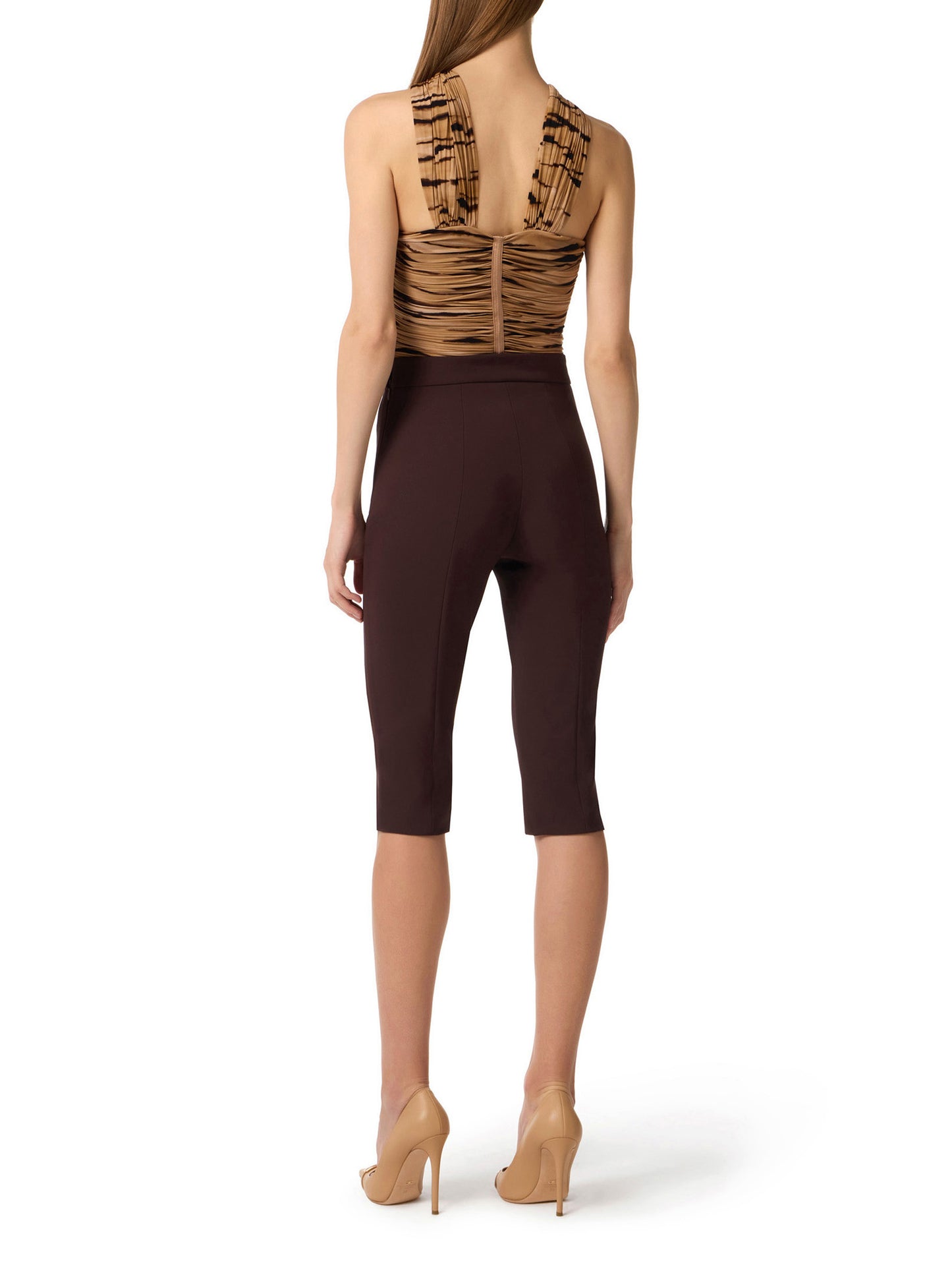 Jersey bodysuit with tiger print
