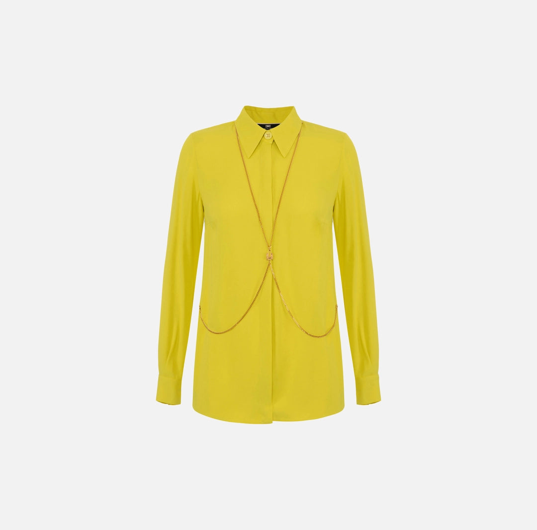 Blouse in viscose georgette fabric with body chain