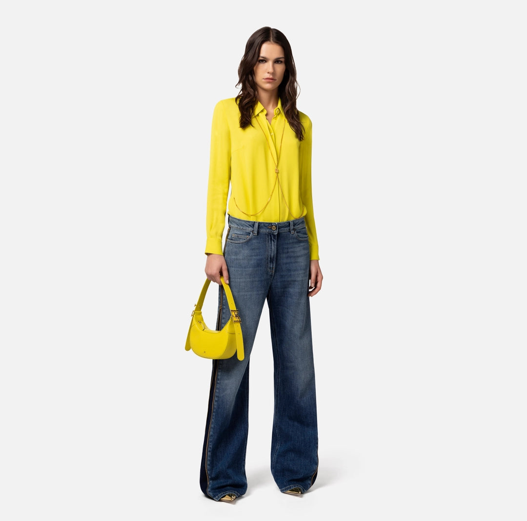 Blouse in viscose georgette fabric with body chain