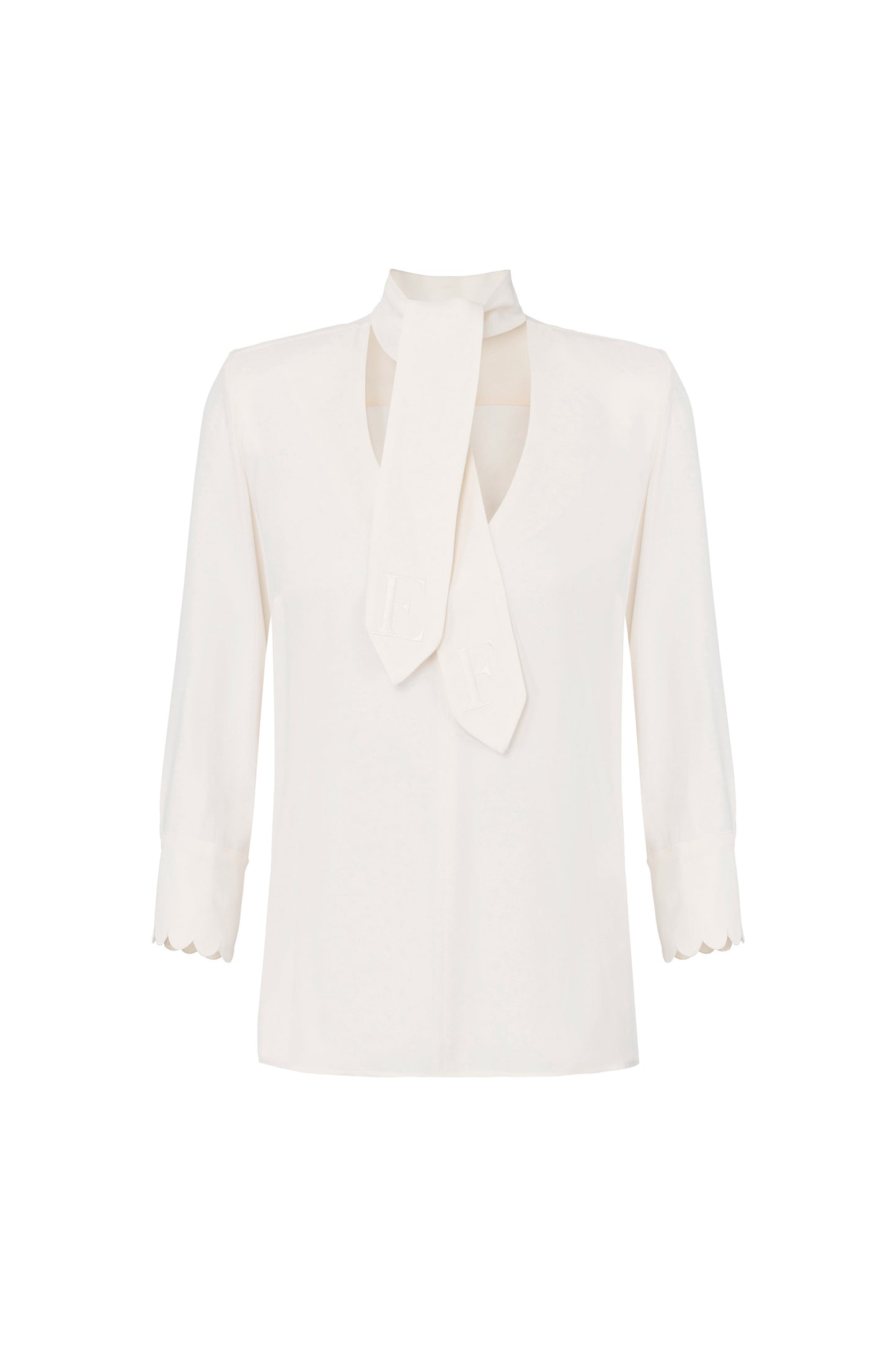 Blouse in georgette fabric with sash belt