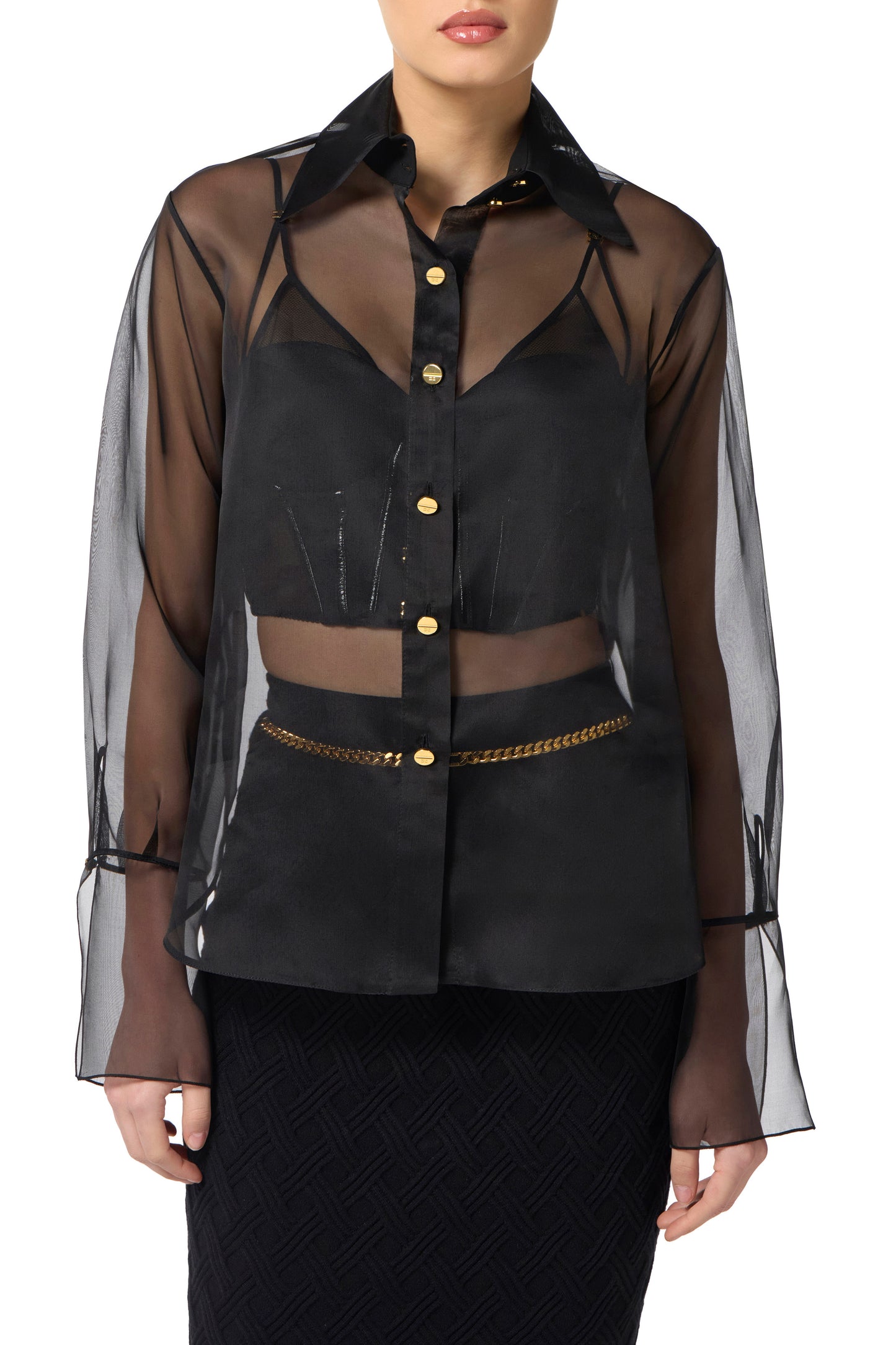 Blouse in organza fabric