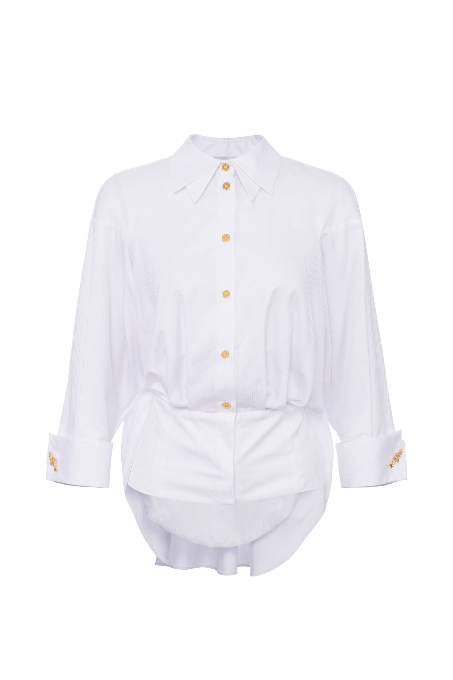 Cotton jacquard poplin shirt