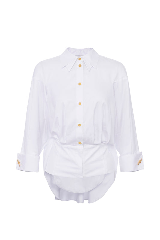 Cotton jacquard poplin shirt
