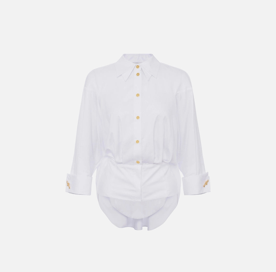 Cotton jacquard poplin shirt