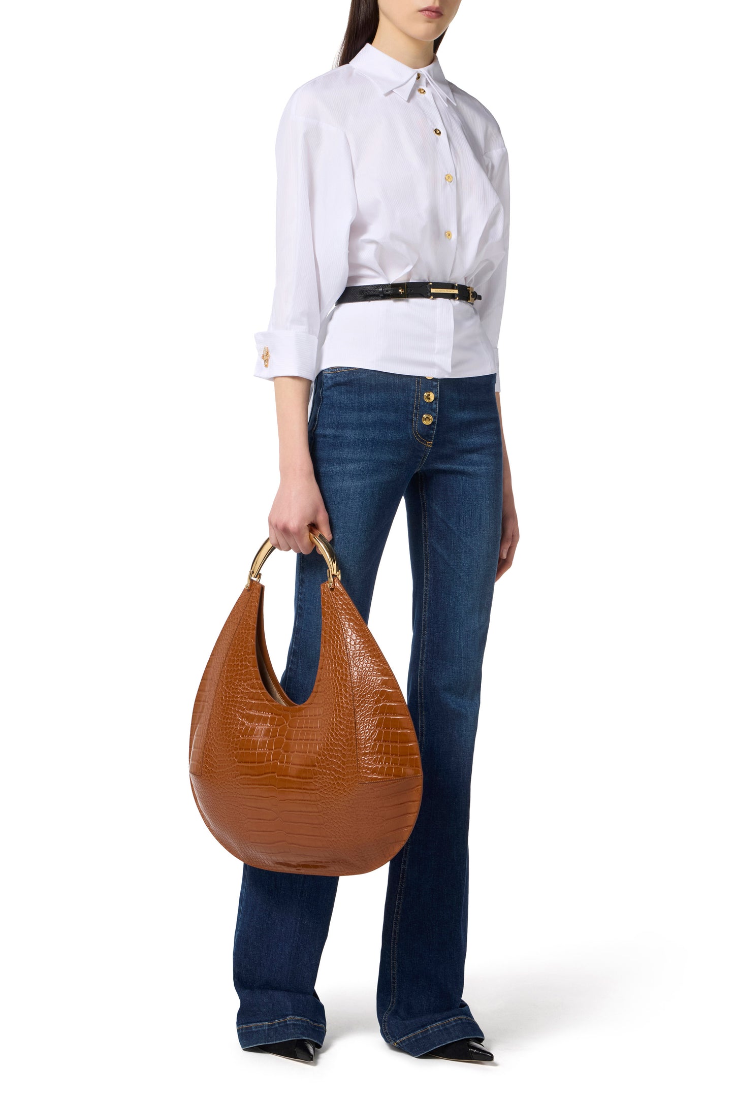 Cotton jacquard poplin shirt