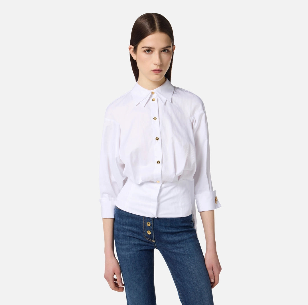Cotton jacquard poplin shirt