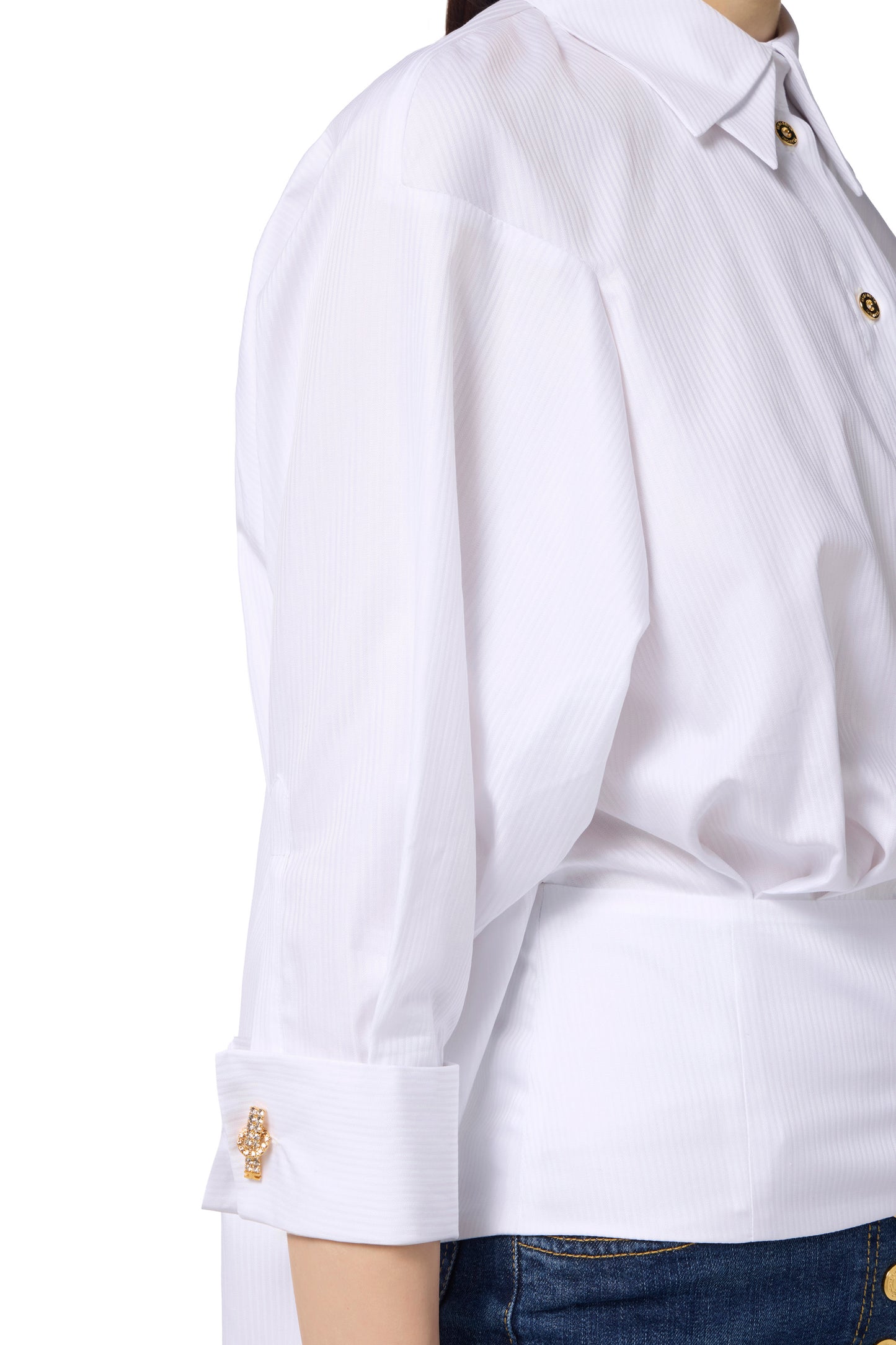 Cotton jacquard poplin shirt