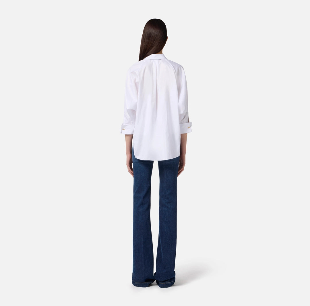 Cotton jacquard poplin shirt