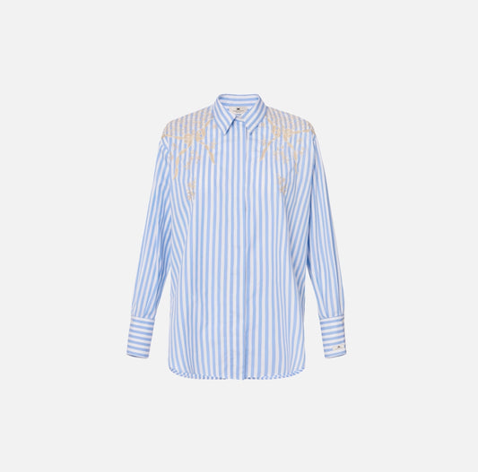 Cotton poplin shirt with embroideries