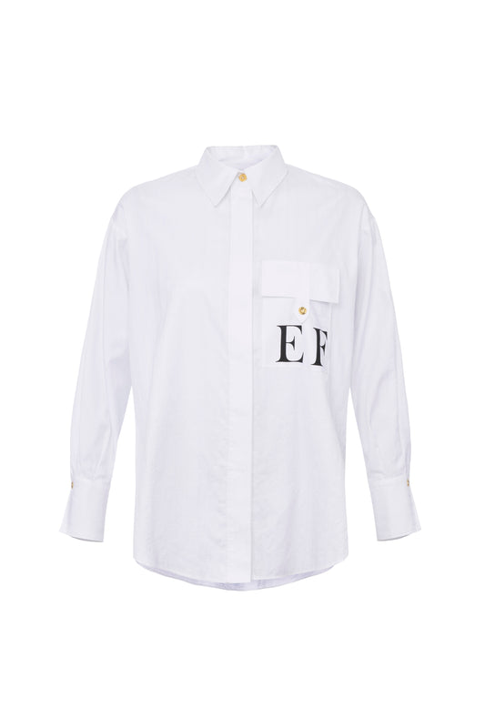 Cotton striped poplin shirt