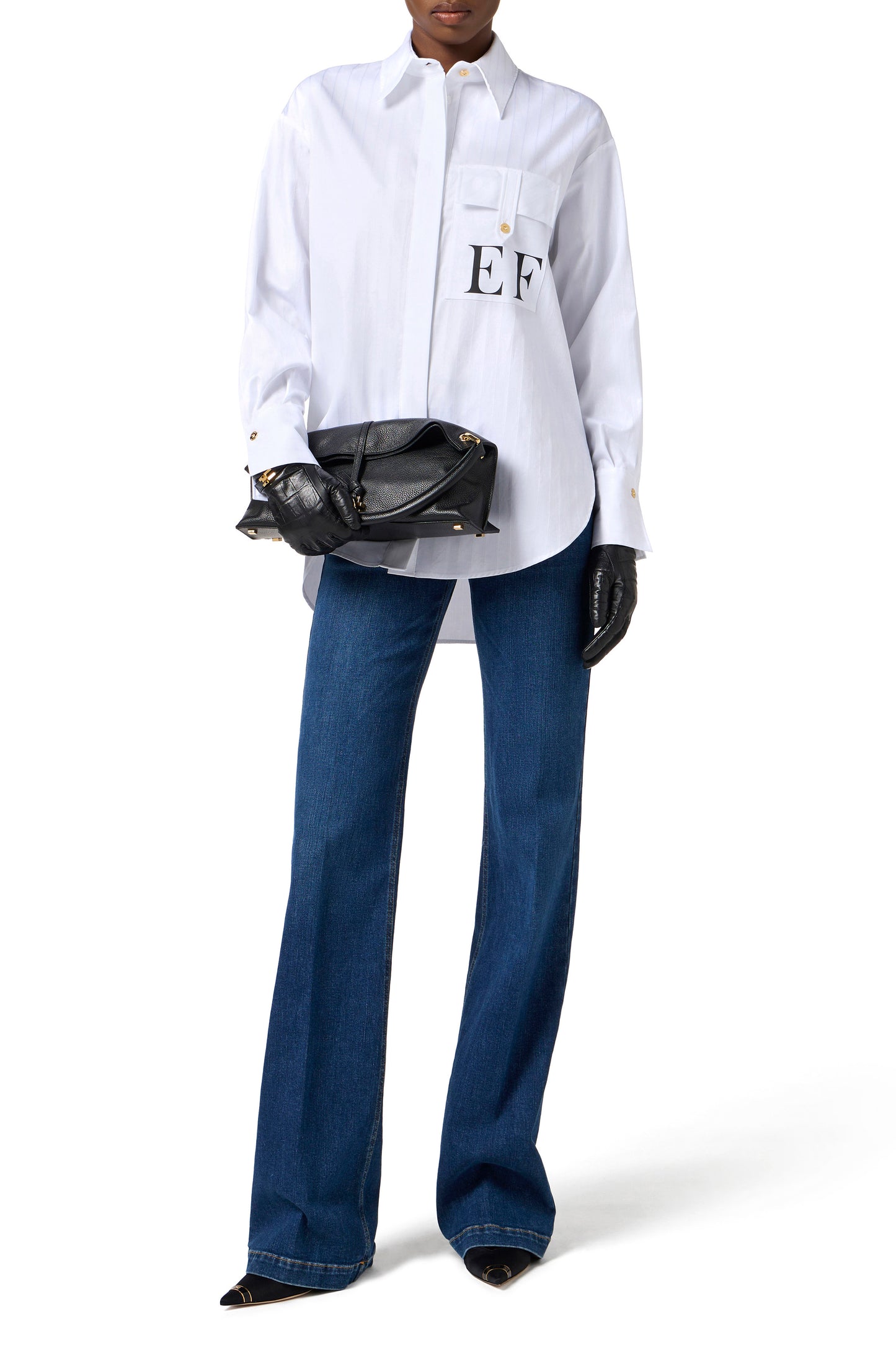 Cotton striped poplin shirt