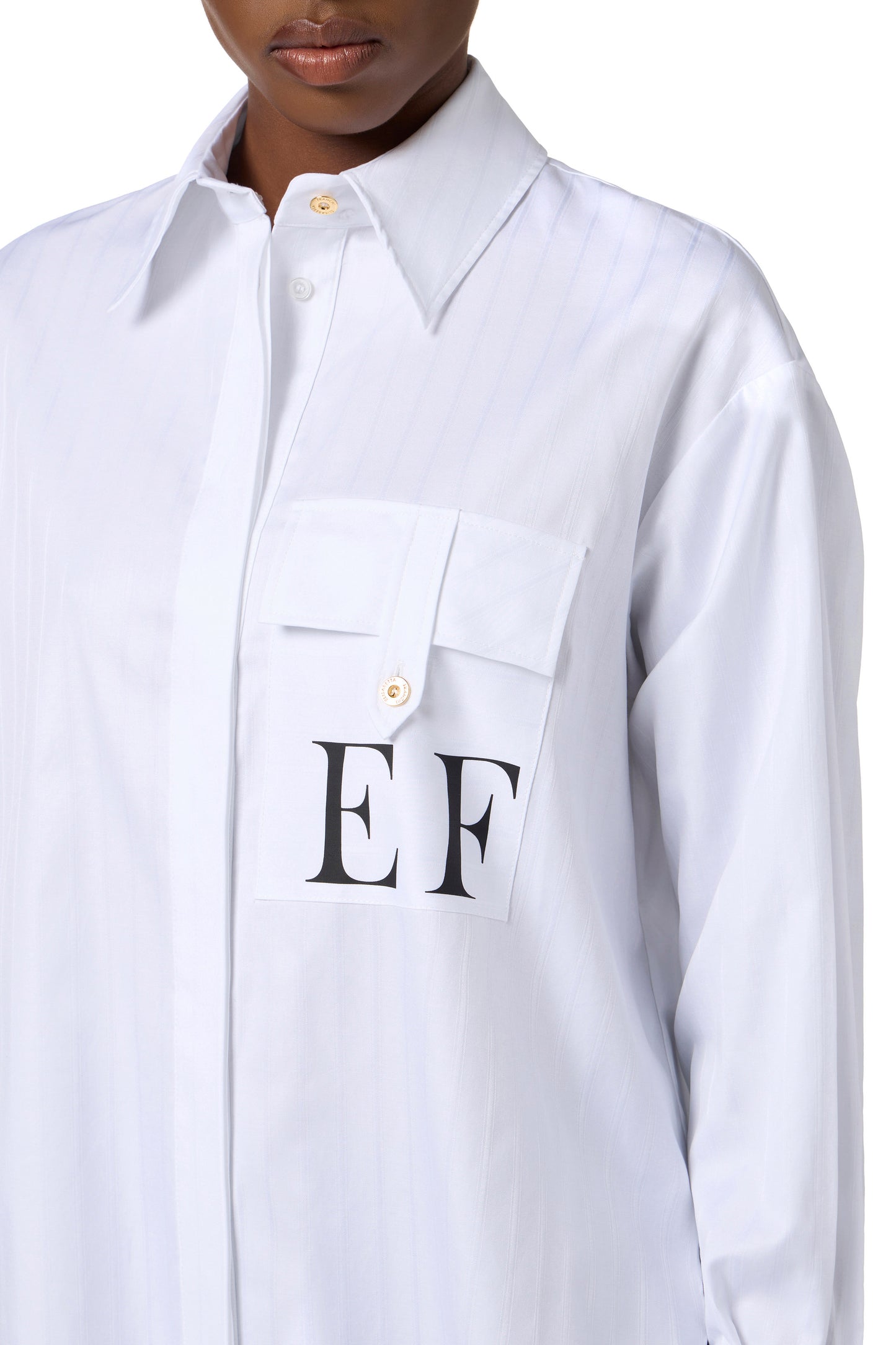 Cotton striped poplin shirt