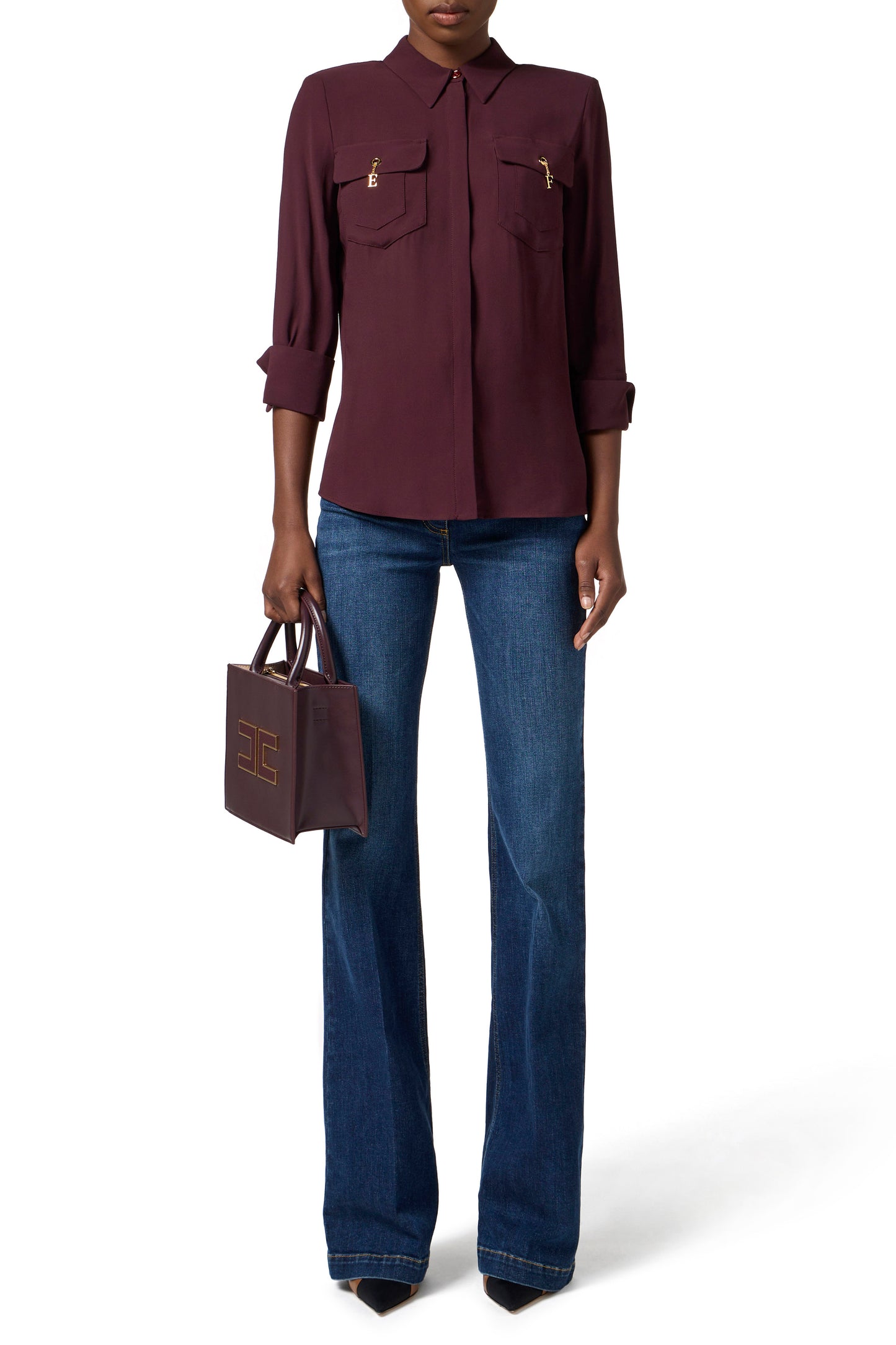 Blouse in viscose Georgette fabric