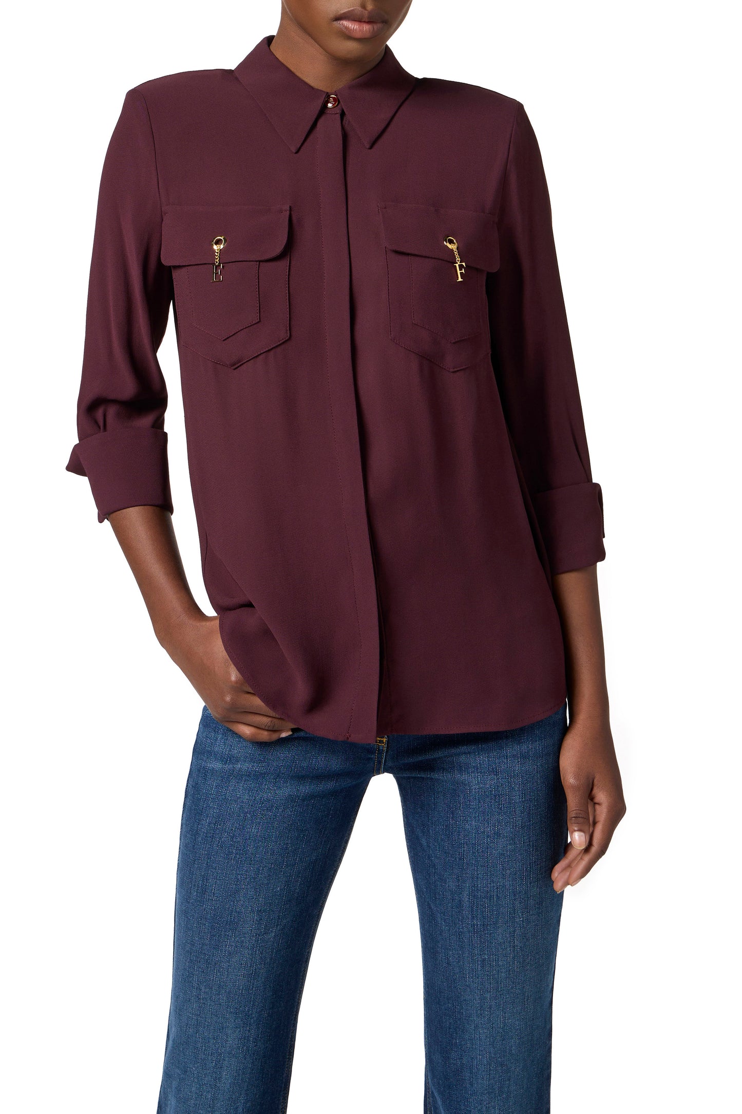 Blouse in viscose Georgette fabric