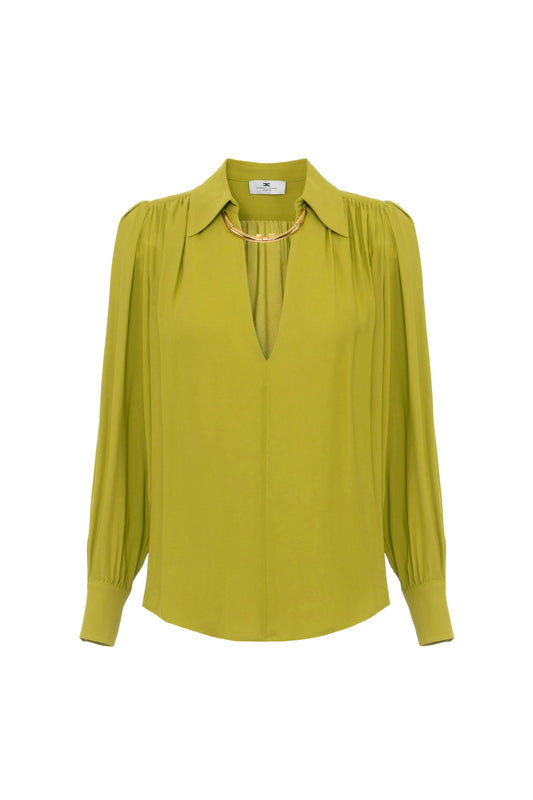 Cotton striped poplin shirt