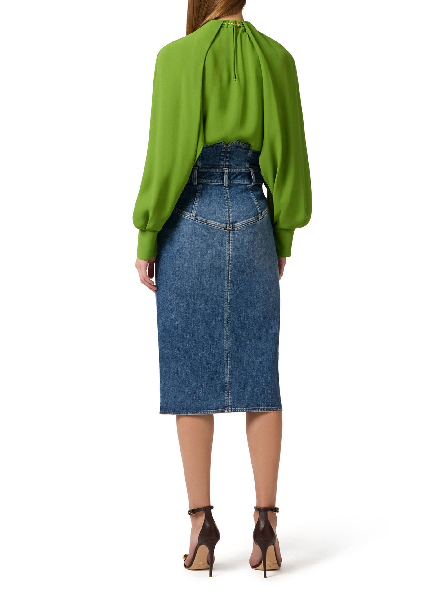 Blouse in viscose georgette fabric with jewel detail