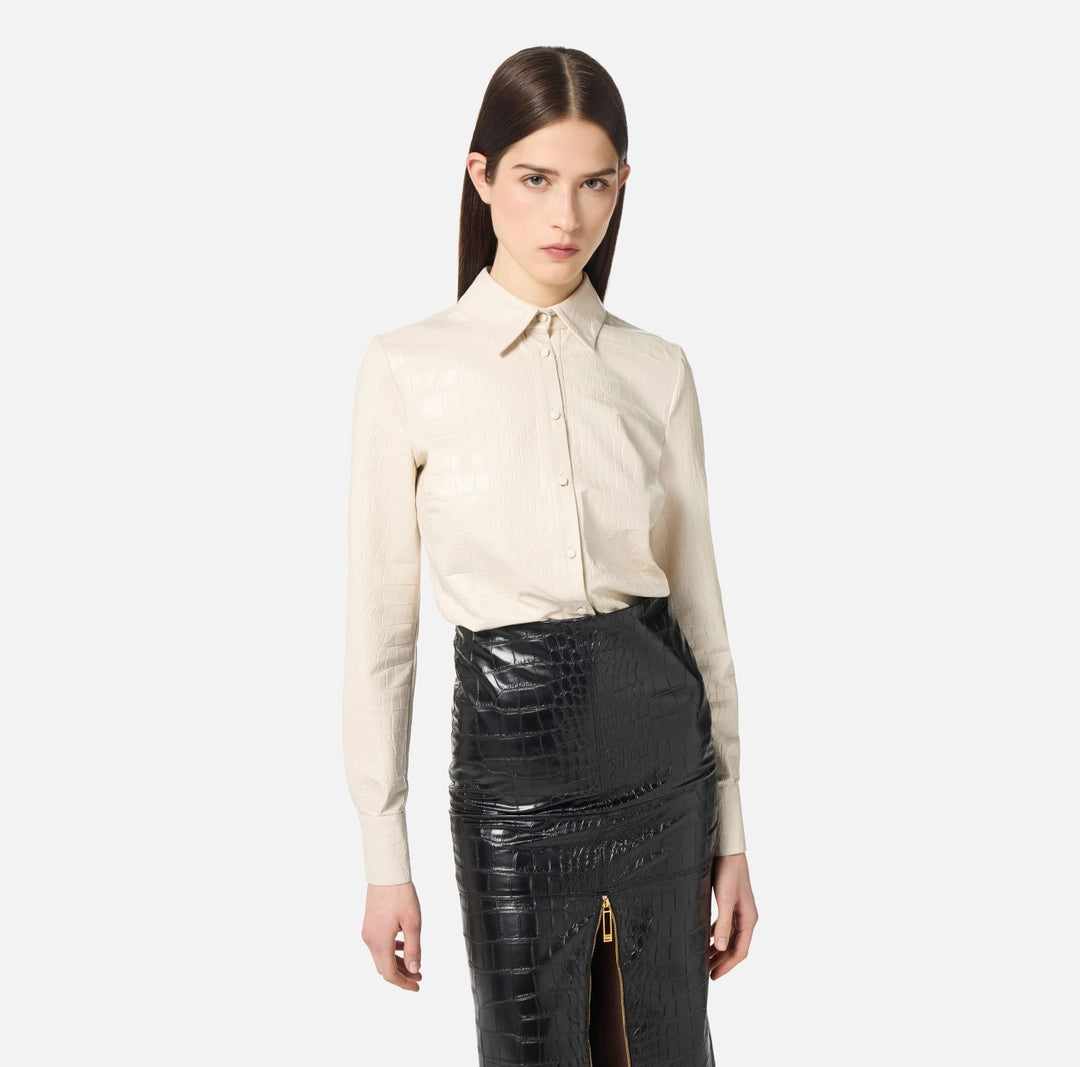 Shirt with crocodile print