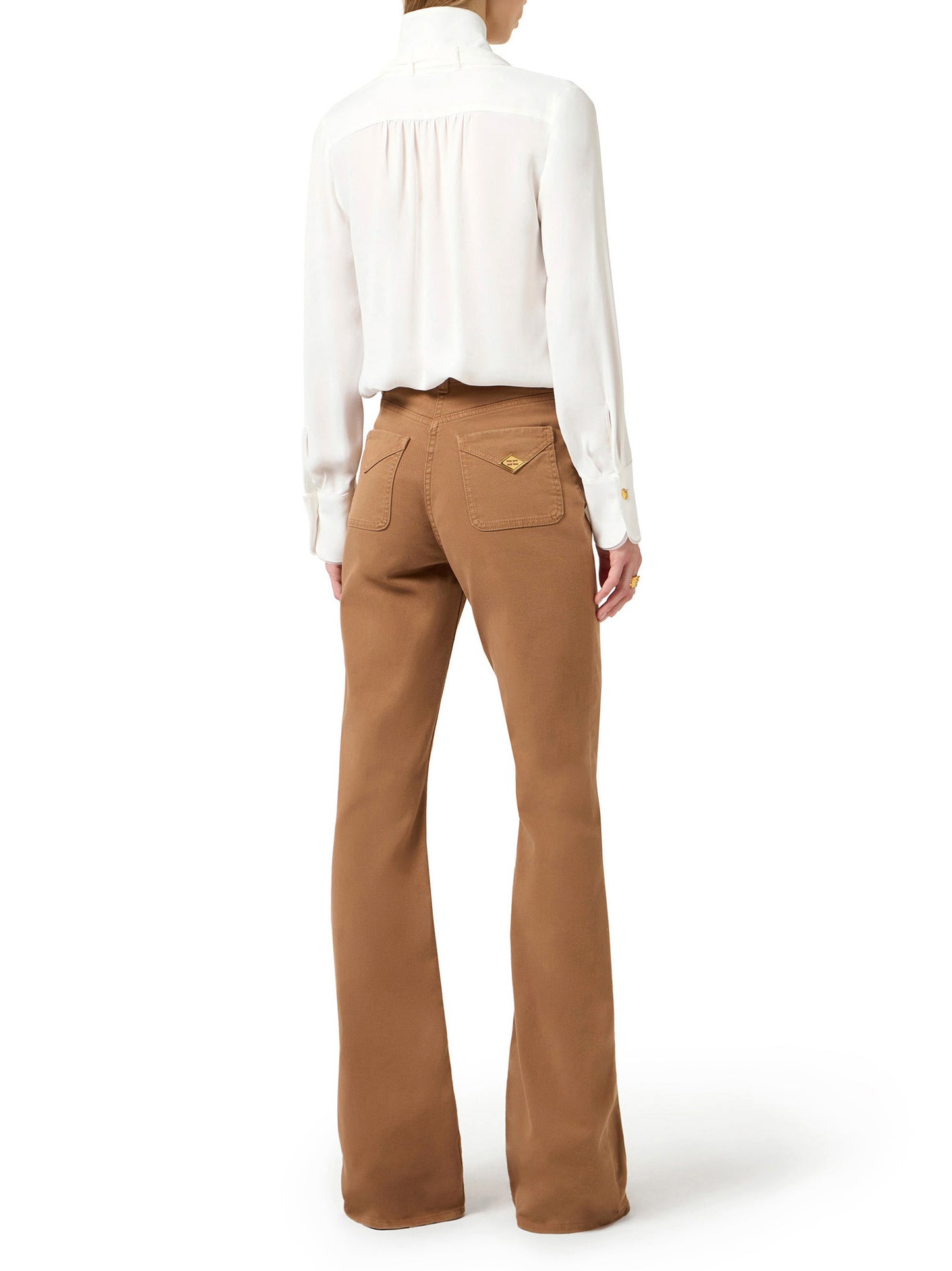 Blouse in viscose georgette fabric with sash belt