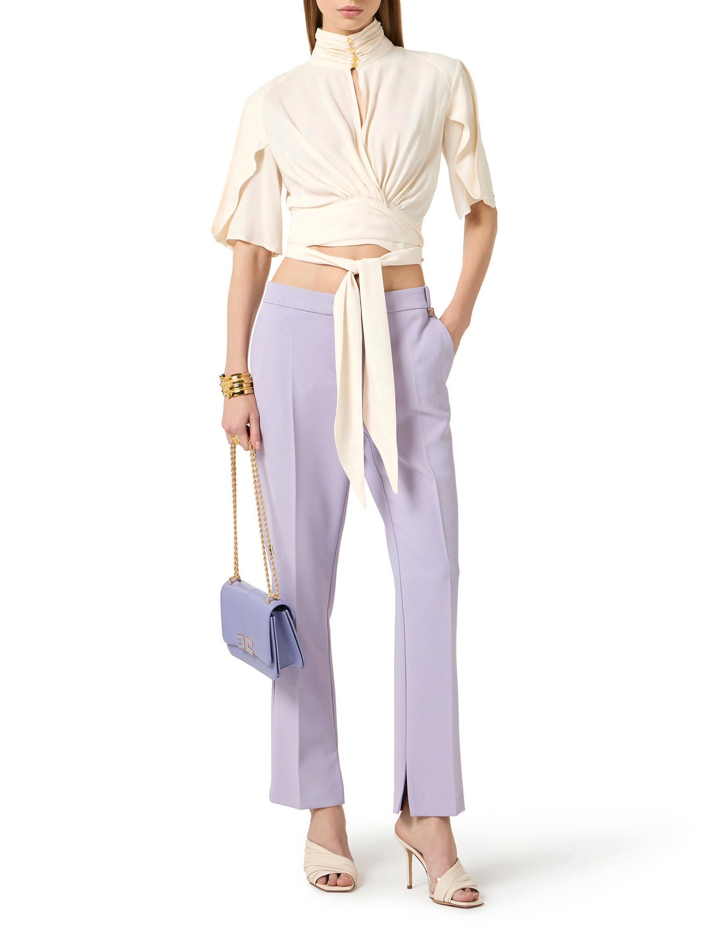 Blouse in viscose georgette fabric