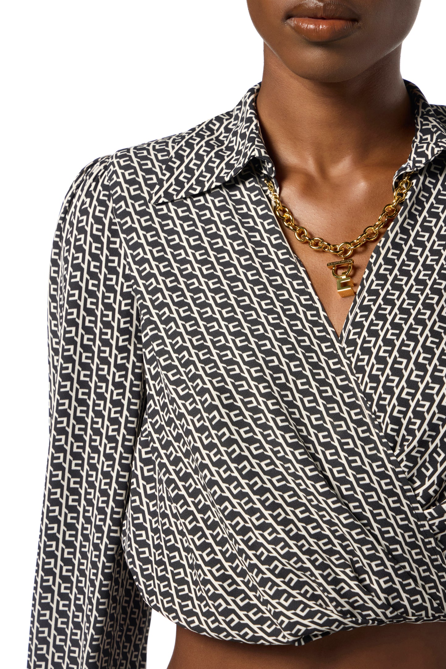 Georgette shirt with geometric print