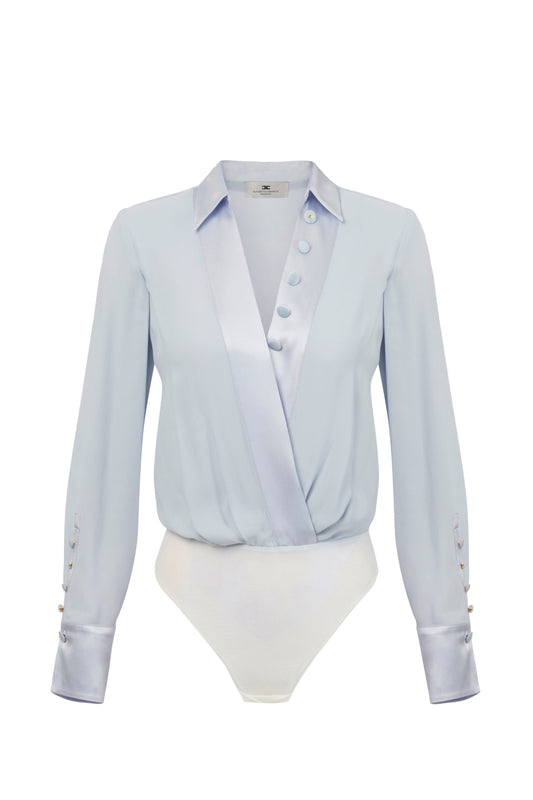 Jumpsuit in satin and viscose georgette fabrics