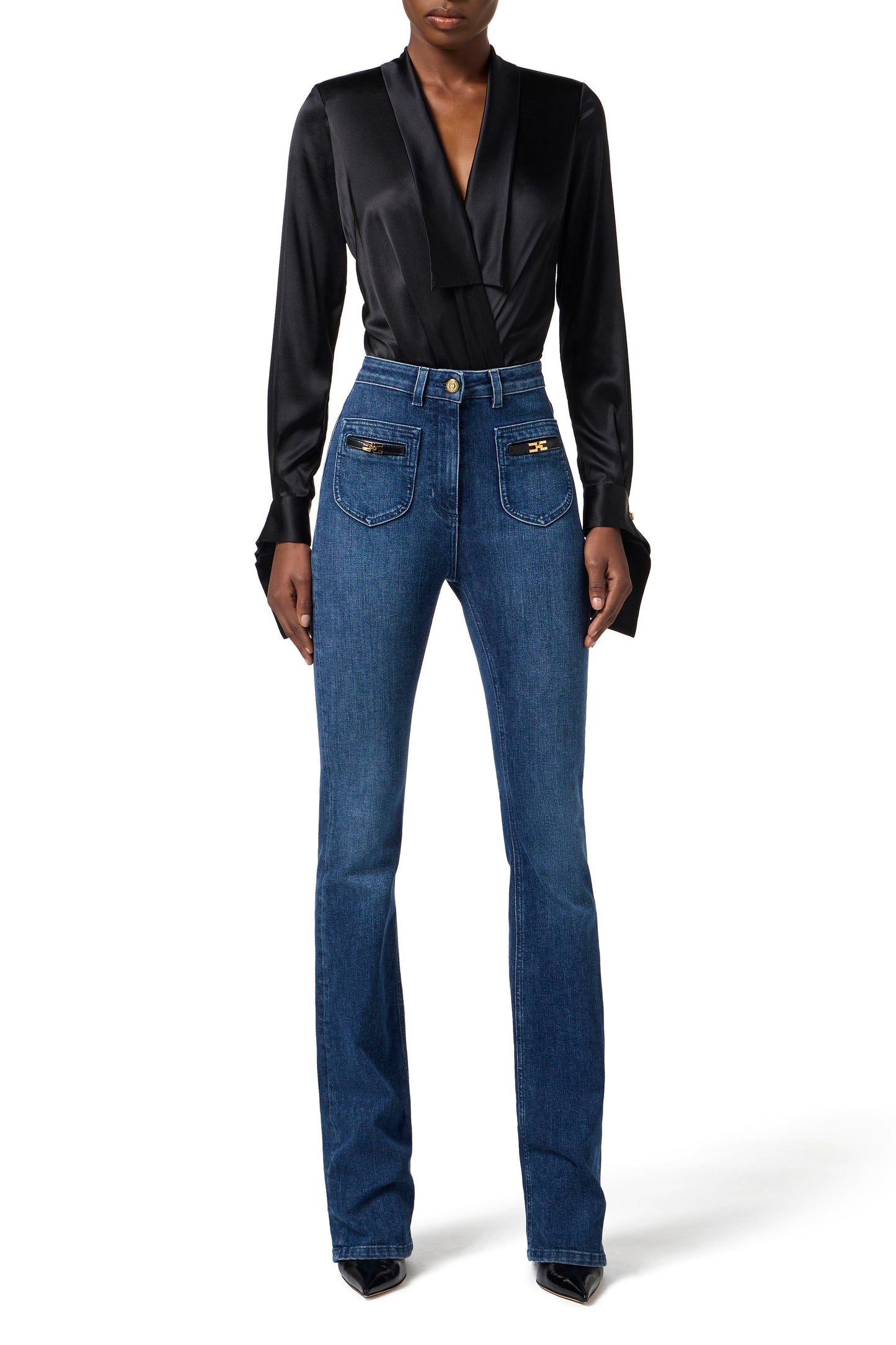 Bodysuit in satin fabric