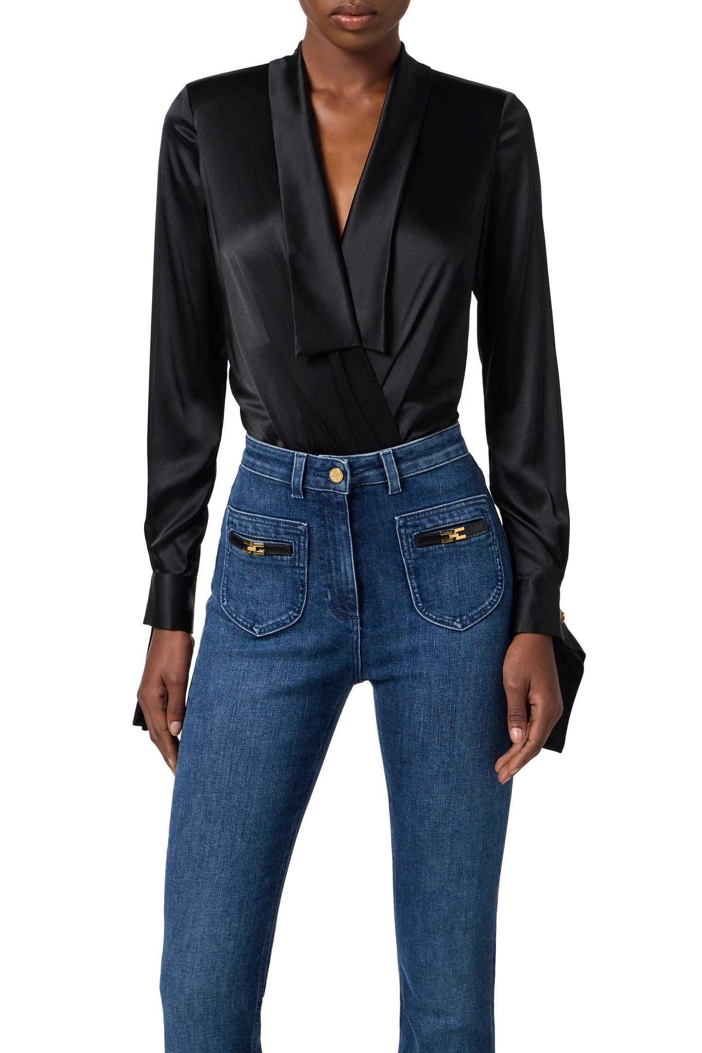 Bodysuit in satin fabric