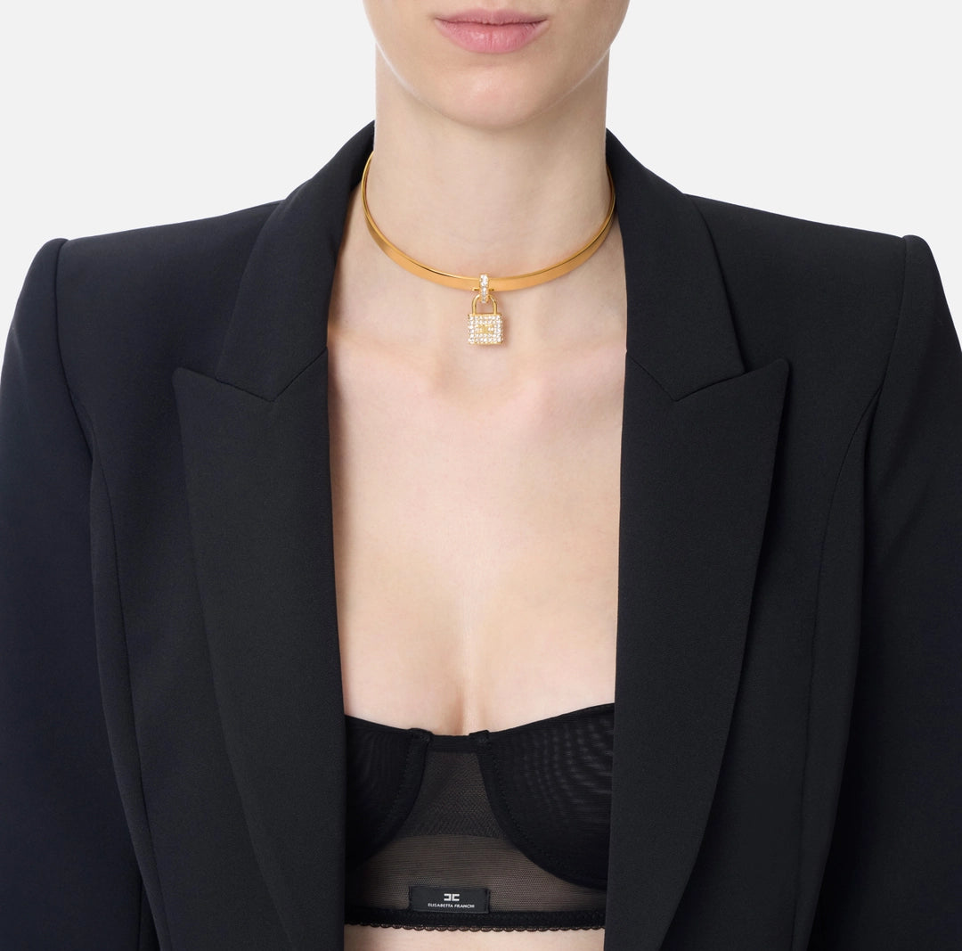 Choker with jeweled lock
