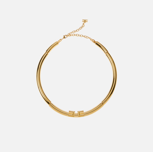 Tubular necklace with logo