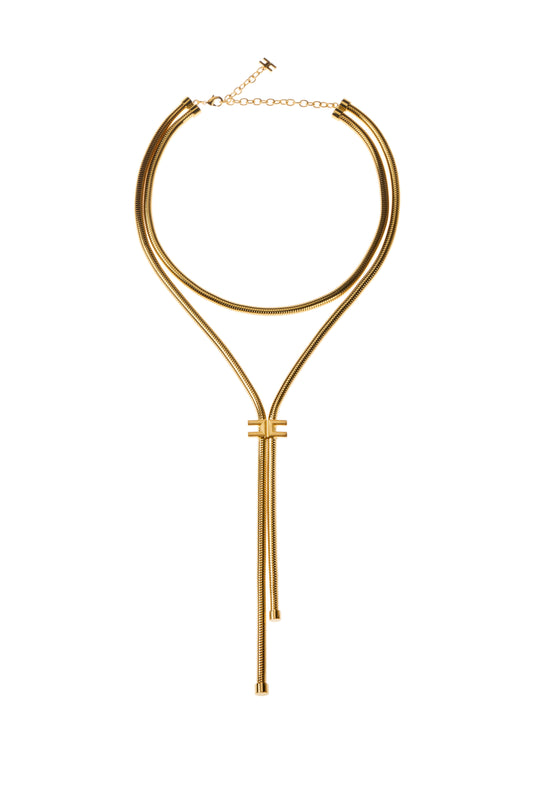 Necklace with snake pattern and logo