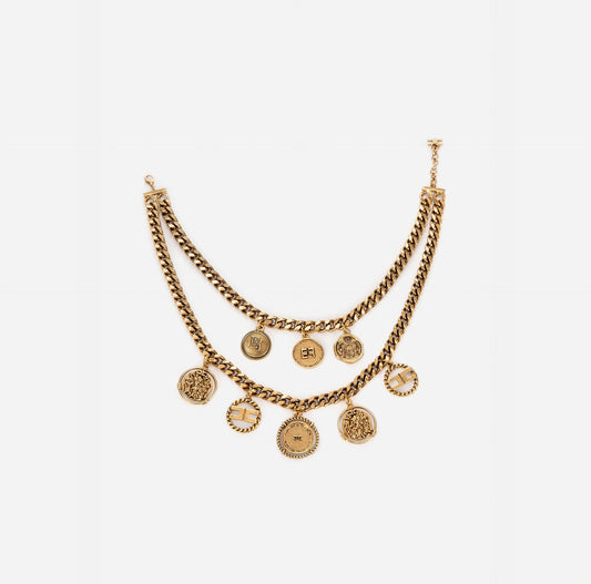 Choker Necklace With Double Strand Of Chain