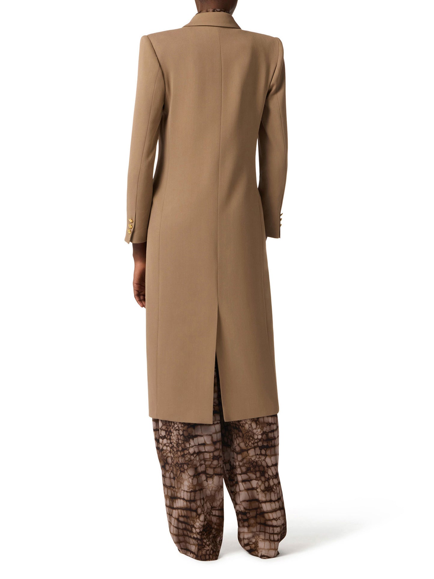 Coat in gabardine fabric