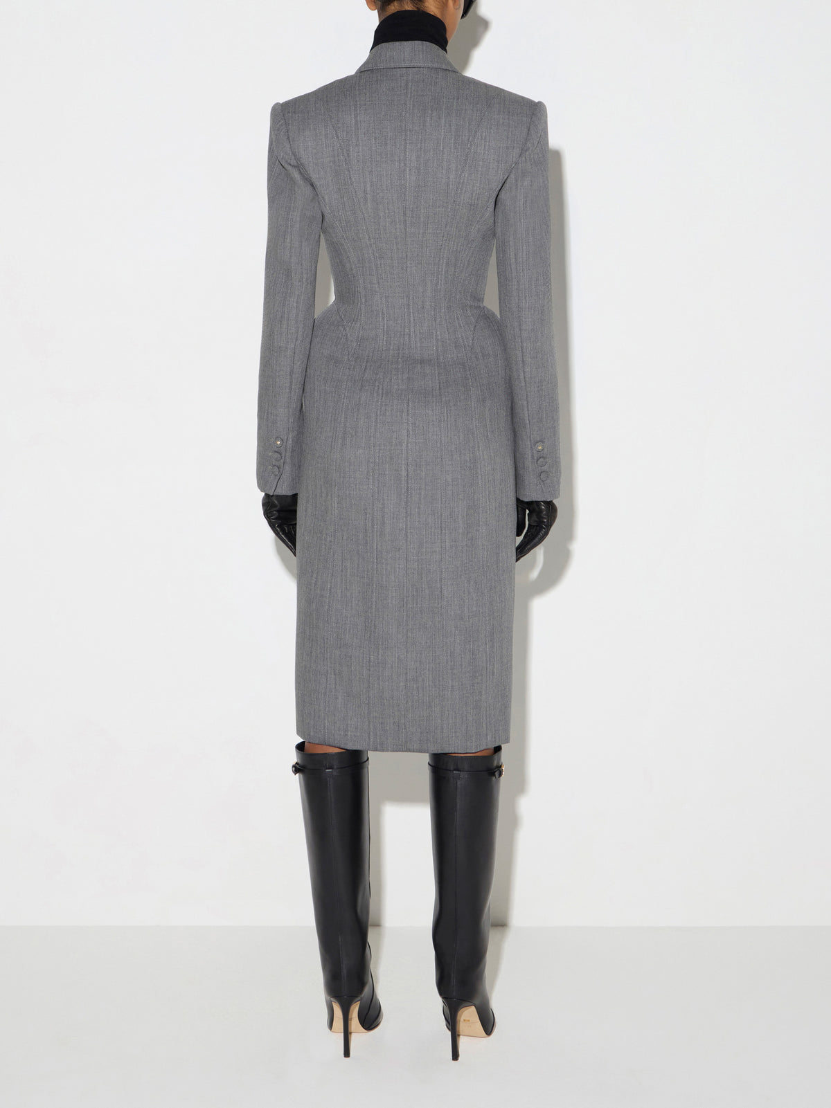 Wool bustier-style coat