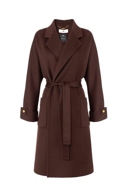Coat in double wool blend cloth