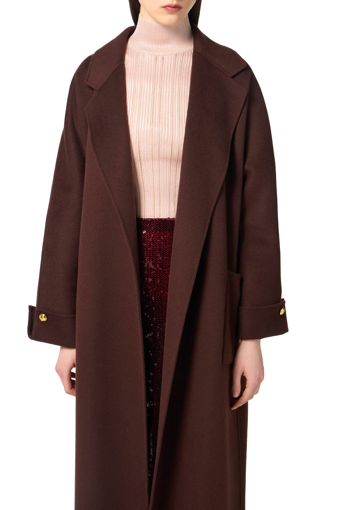 Coat in double wool blend cloth