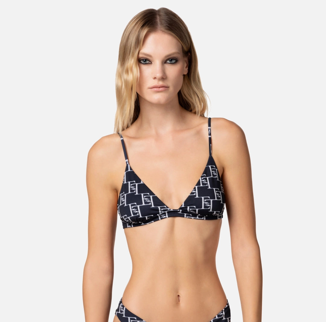 Two-piece Lycra swimsuit with logo print