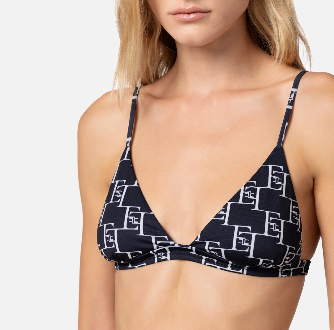 Two-piece Lycra swimsuit with logo print
