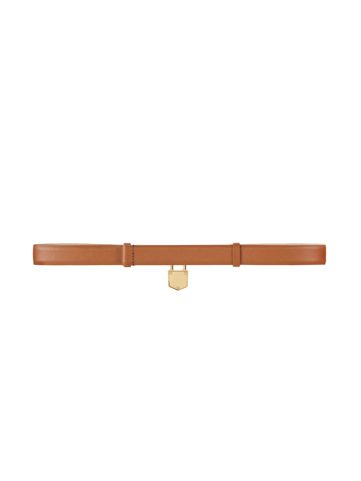 Leather belt with jewel padlock