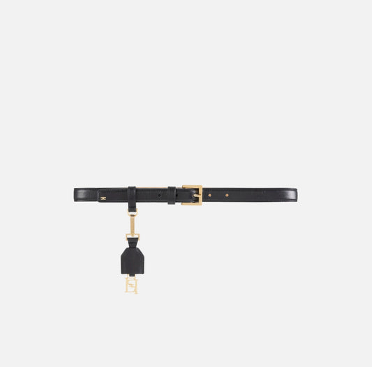 Leather belt with accessory