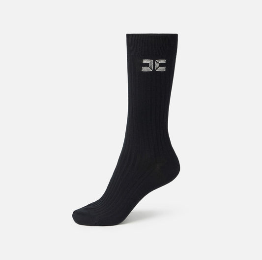 Socks in ribbed wool
