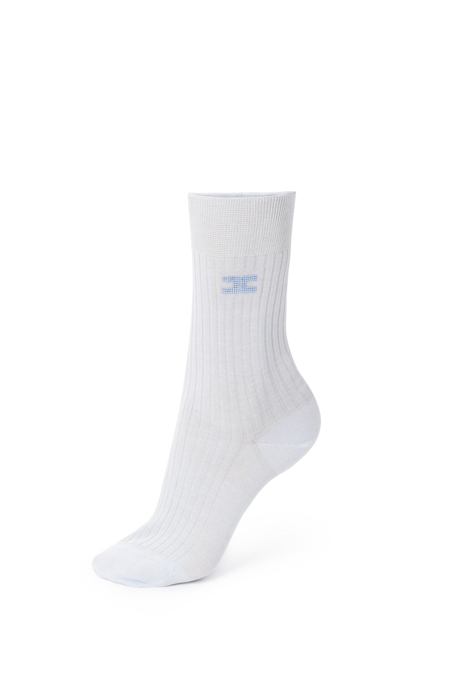 Ribbed cotton socks with logo