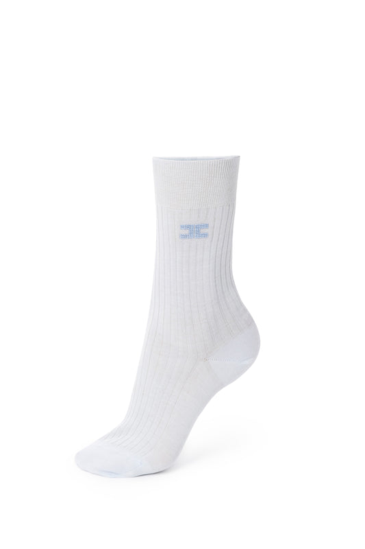 Ribbed cotton socks with logo