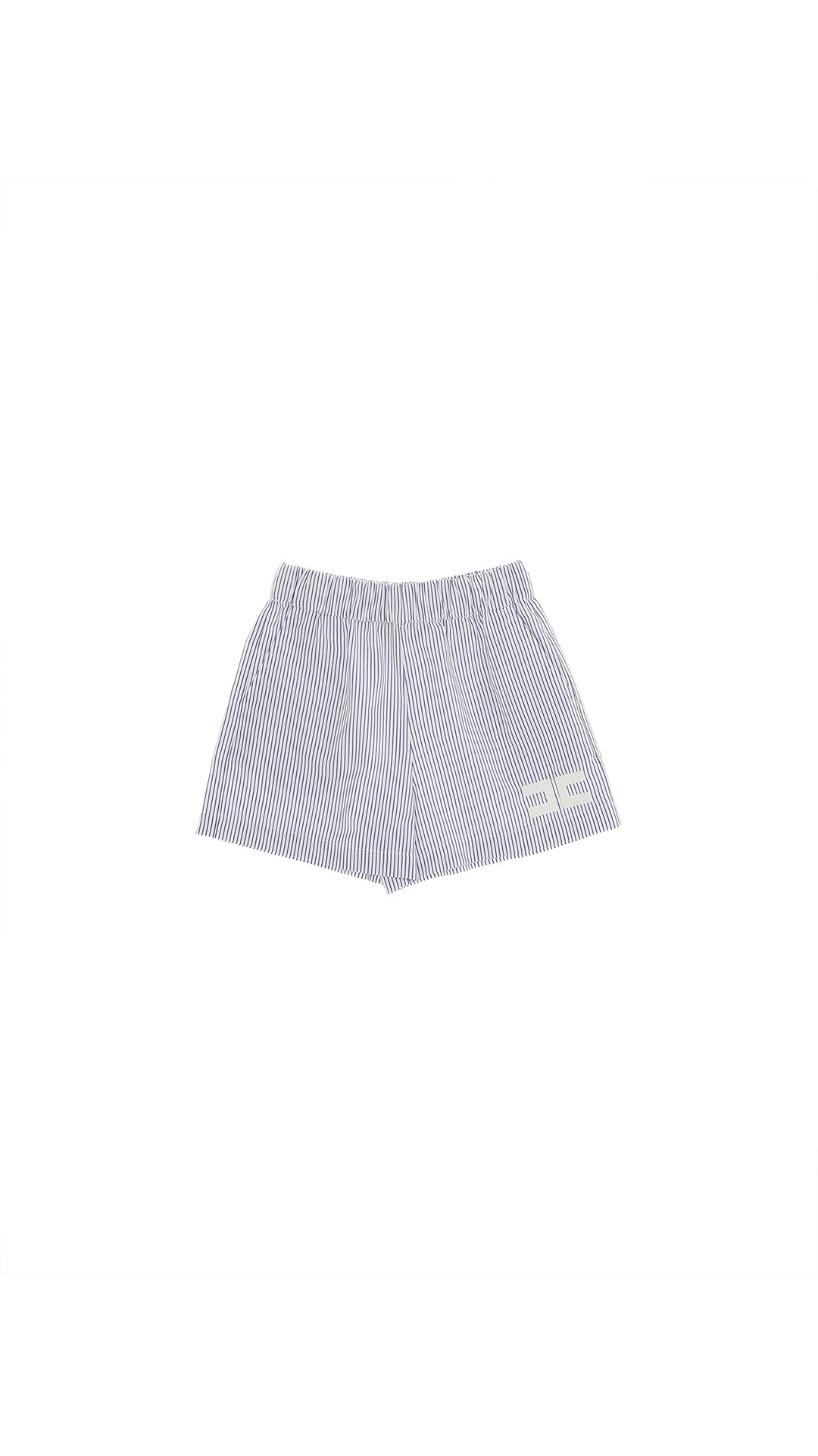 SHORTS IN POPELINE RIGATO CON RICAM