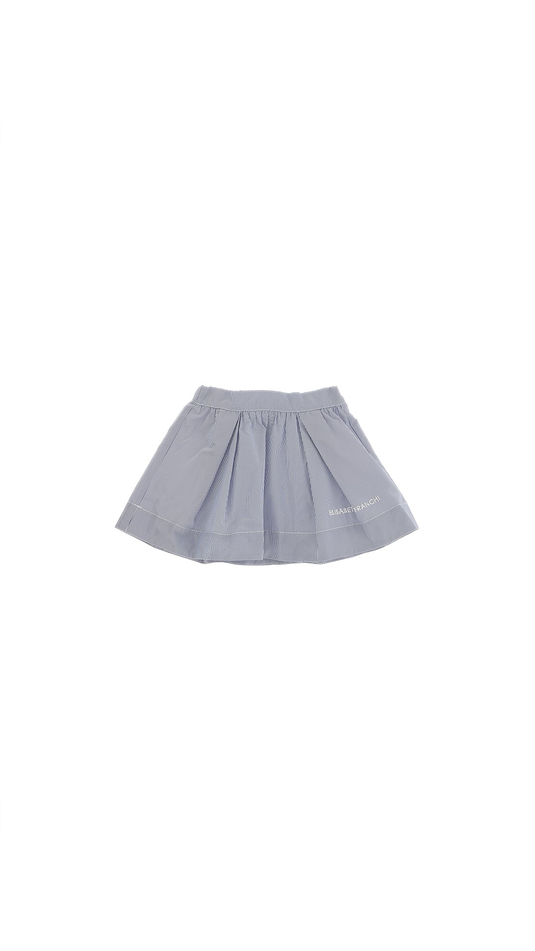 GONNA IN TAFFETA RIGATO CON RICAMO LOGO RIGA